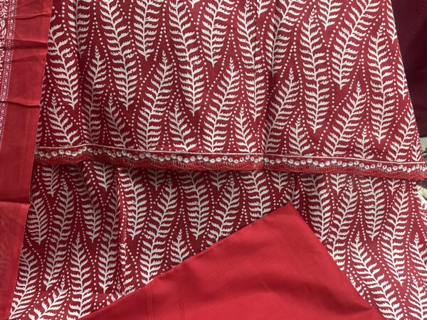 Embroidered Three-piece Set (Red)