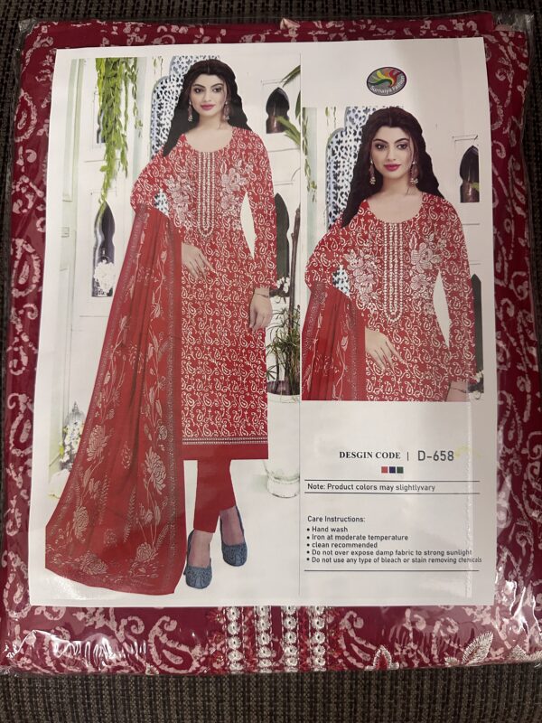 Embroidered Three-piece Set (Red)