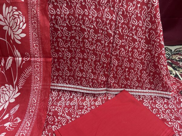 Embroidered Three-piece Set (Red)